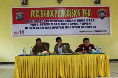 Kades se-Kabupaten Kuansing Ikuti FGD yang Ditaja Polres